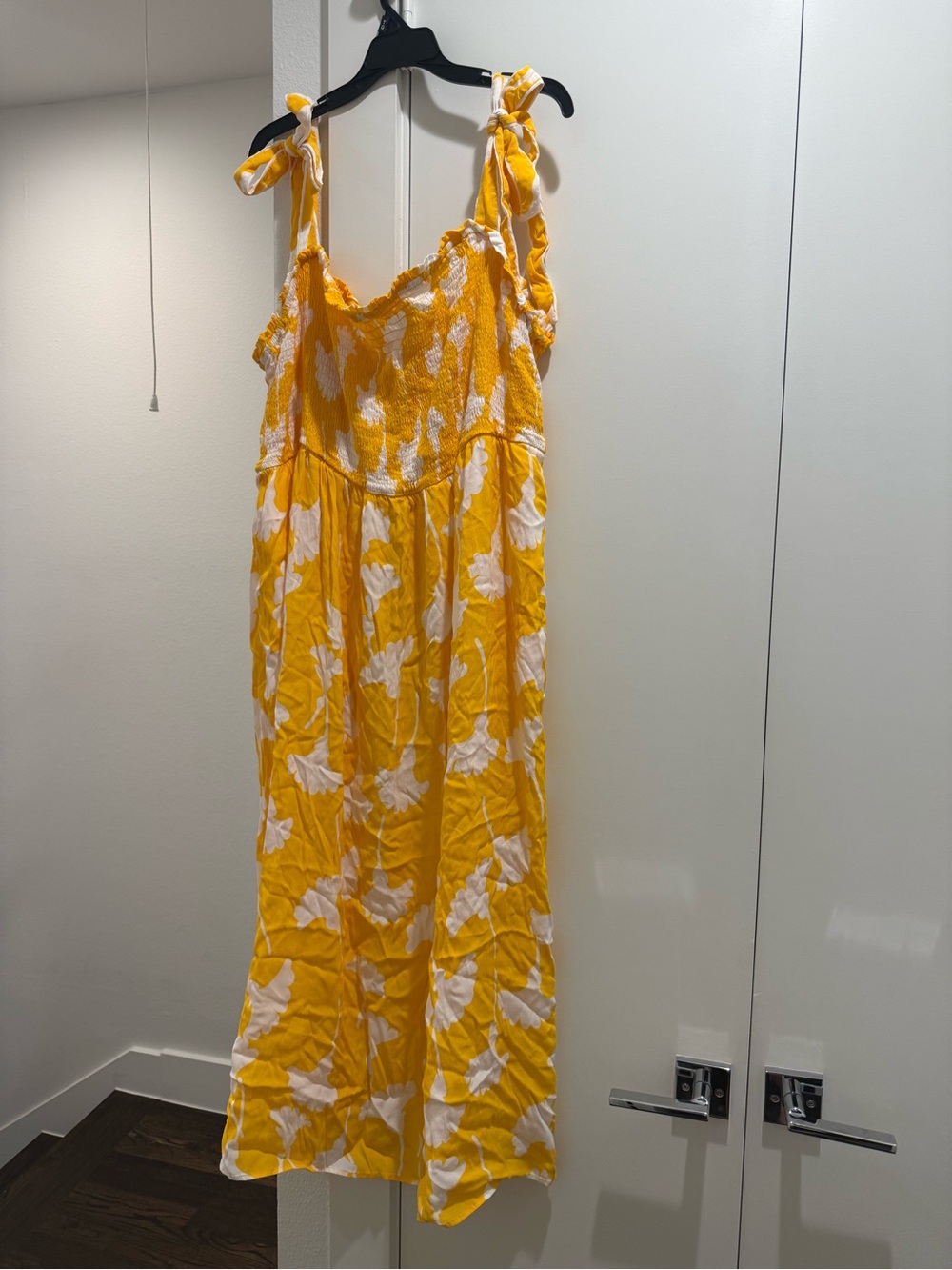 Diane Von Furstenberg x Target Yellow and White Smocked Midi Dress